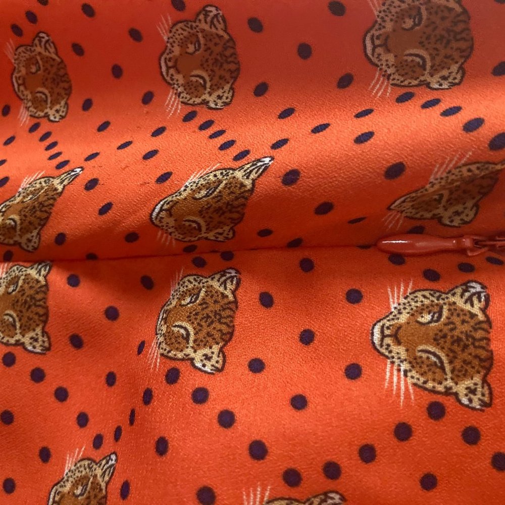 Vibrant Orange Tiger Print Summer Dress - Picture 3 of 5